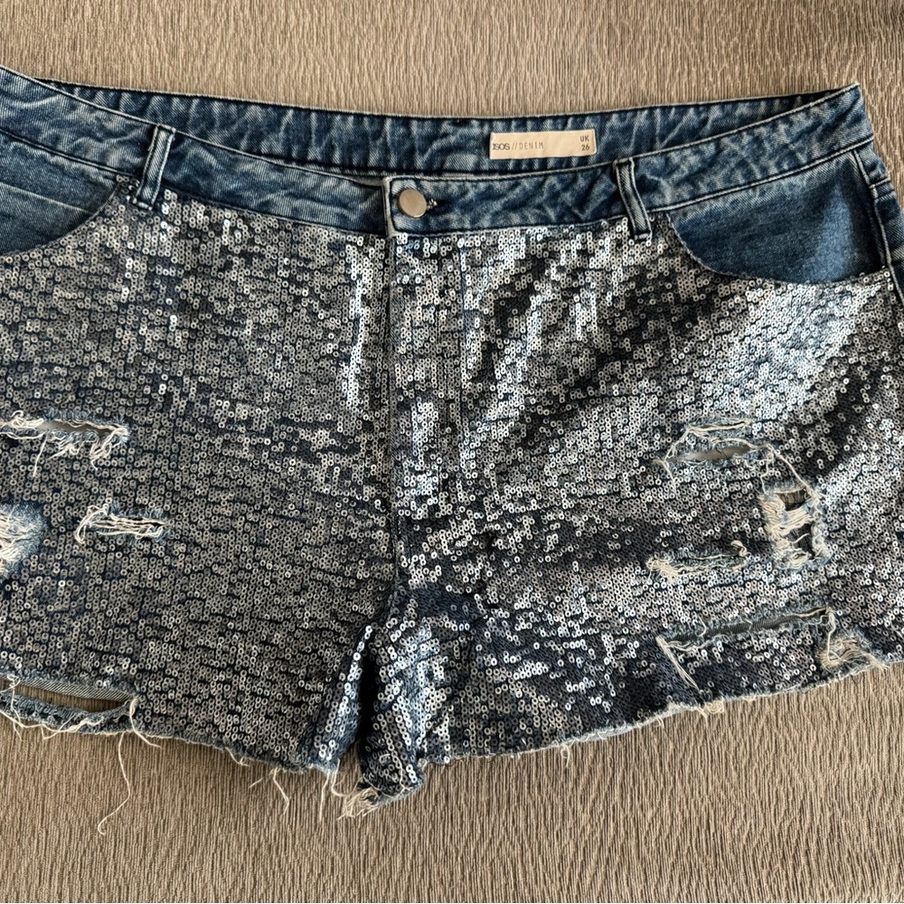 ASOS sequin plus size shorts